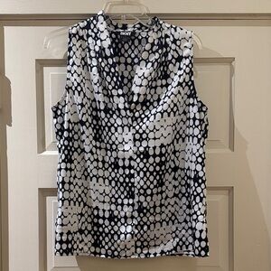 DKNY Navy and White Women's Top